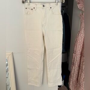 Abercrombie & Fitch Cream High Rise Jeans